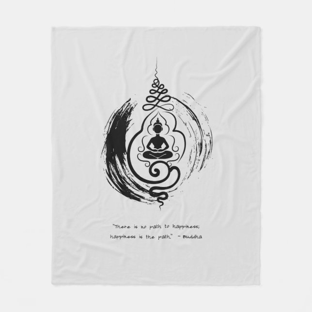 Zen Quote: Wisdom och Meditation Fleecefilt (Framsidan)