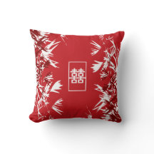 Zen Red Bamboo Löv Dubblan Modern Chic Happity