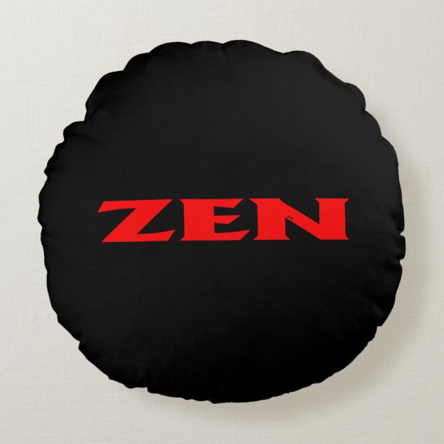 Zen Red Black Round poly dekorativ kudde (Framsidan)