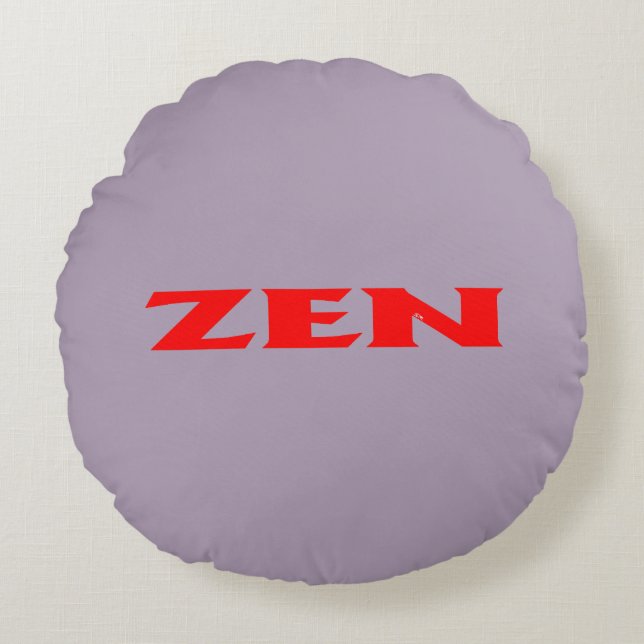 Zen Red grått round poly dekorativ kudde (Framsidan)