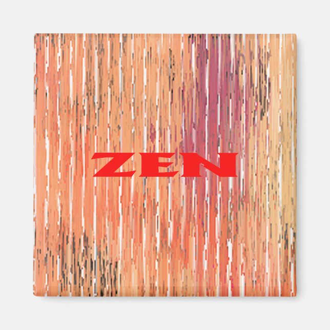 Zen Red Reeds square magnet (Framsidan)