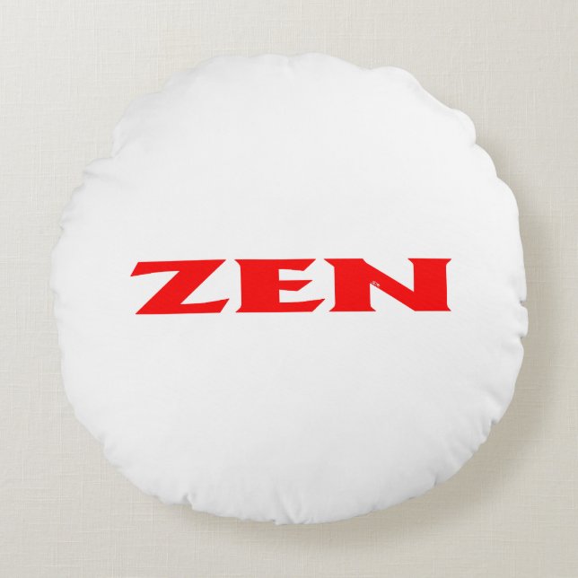 Zen Red white round poly dekorativ kudde (Framsidan)