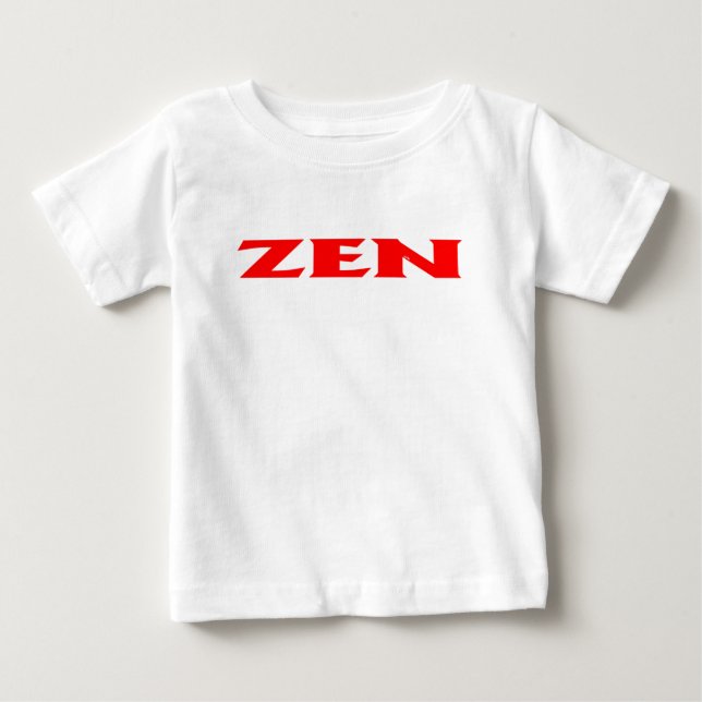 Zen röd baby-vit skjorta t shirt (Framsida)