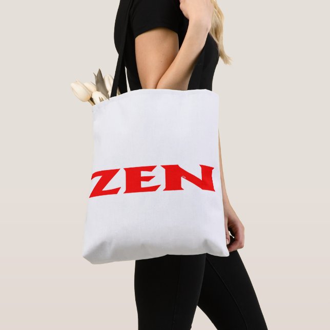 Zen röd vit axel i påsen tygkasse (Närbild)