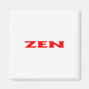 Zen röd vit kvadratmagnet magnet