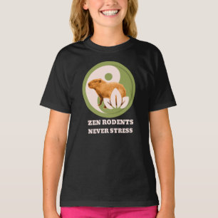 Zen Rodents Stressar aldrig Capybara T Shirt
