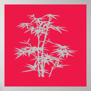 Zen Rosa Asian Japansk stil bamboo Poster