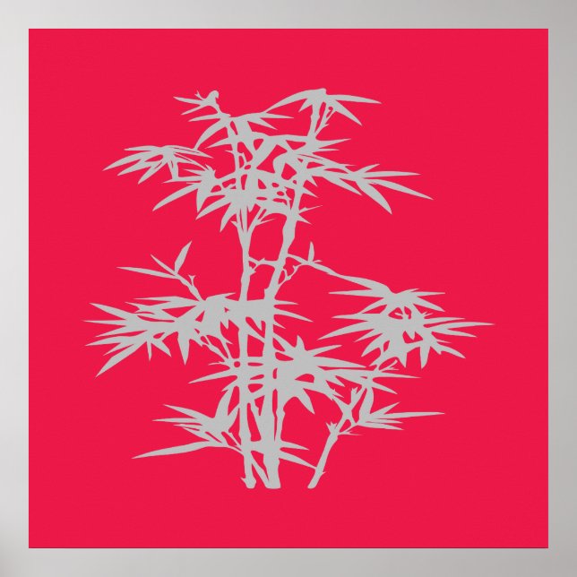 Zen Rosa Asian Japansk stil bamboo Poster (Framsidan)