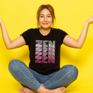 ZEN Rosa monokrome Retro 70s Typography Yoga T Shirt