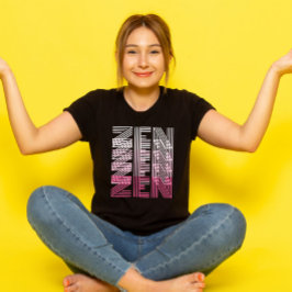 ZEN Rosa monokrome Retro 70s Typography Yoga T Shirt