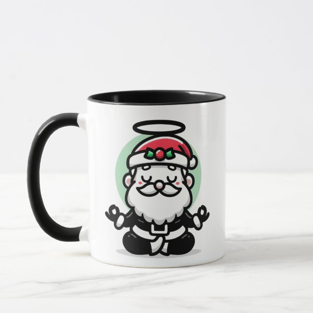 Zen Santa Mugg – Fredlig Mediterande Tomte Jul  (Vänster)