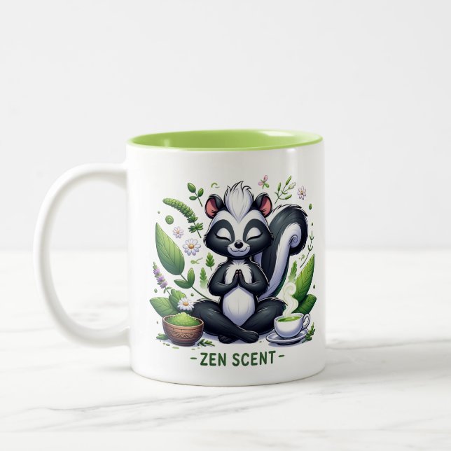 Zen Scent Meditation Skunk Två-Tonad Mugg (Vänster)