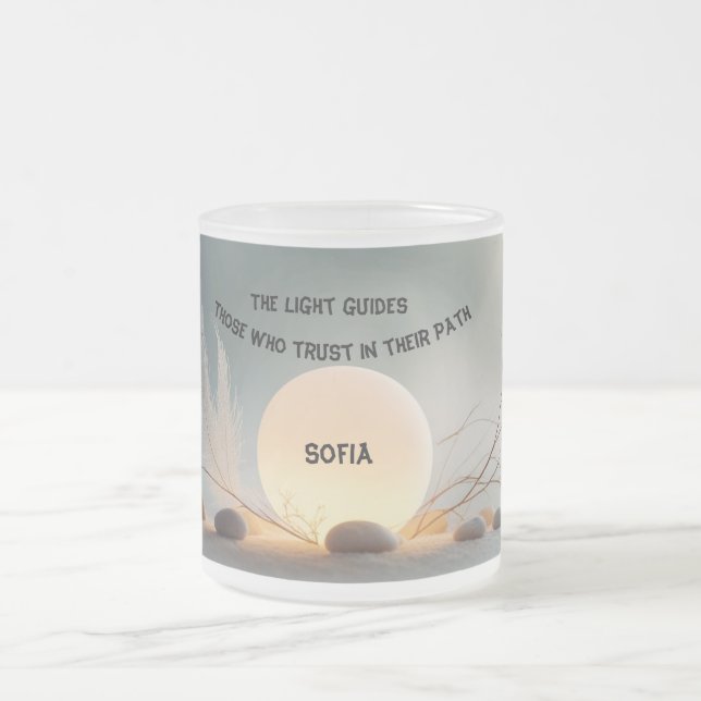 Zen Serenity Minimalist Frosted Mug Frostad Glasmugg (Center)