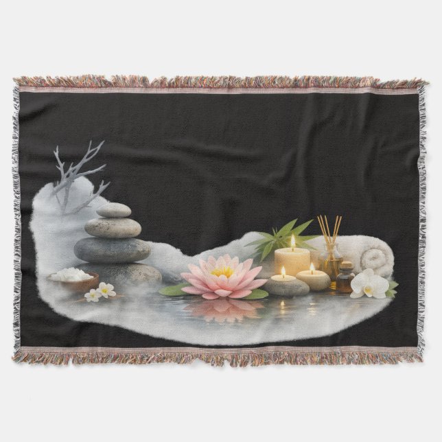 Zen Serenity Spa-filta – Lotus, stenar & ljus  Filt (Framsidan)