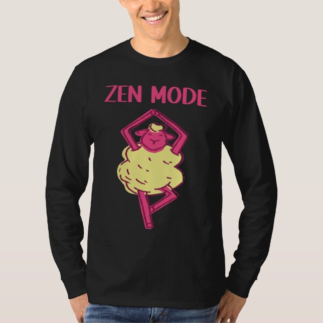 Zen sheep Yoga  Animals Workout Calm T Shirt (Framsida)