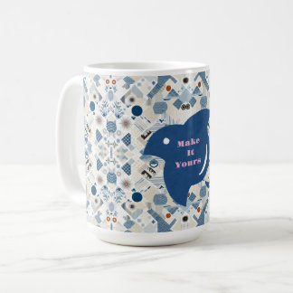 ZEN:Soft Blue & White Serenity Customizable Kaffemugg