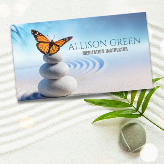 Zen SPA-massage Therapy Yoga Instructor Meditation Visitkort (Zen SPA Massage Therapy Yoga Instructor Meditation Business Card)