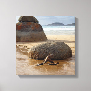 Zen Stacks Boulders på Beach Canvastryck