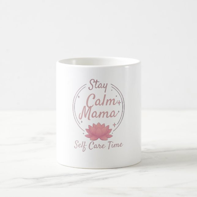 Zen Stay Calm Mama Gold Lotus Art Kaffemugg (Center)