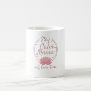 Zen Stay Calm Mama Guld Lotus Konst Kaffemugg