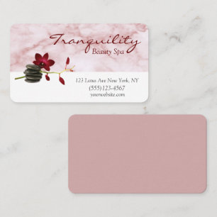 Zen Sten Blommigt Beauty Spa massage Therapist Visitkort