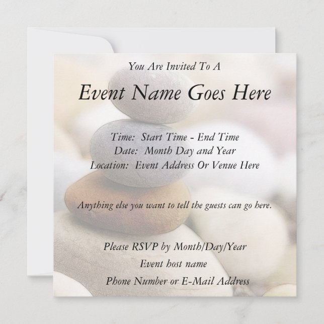 Zen Sten Garden Inbjudningar (Framsida)