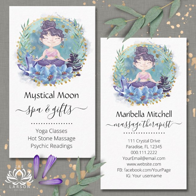 Zen sten Yoga Spa Massage Therapist Affärskort Visitkort (Skapare uppladdad)