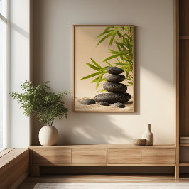 Zen Stenstapel - Minimal Japandi Väggkonsttryck Perfect Poster