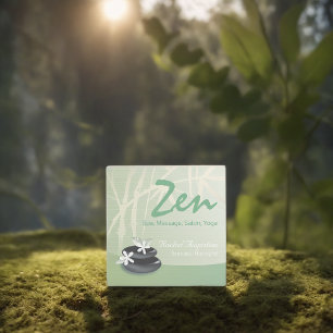 ZEN Stone Bamboo YOGA SPA Massage Beauty Salon Fyrkantigt Visitkort