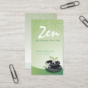 ZEN Stone Bamboo YOGA SPA Massage Beauty Salon Visitkort