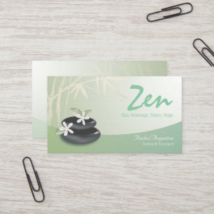 ZEN Stone Bamboo YOGA SPA Massage Beauty Salon Visitkort
