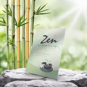 ZEN Stone Bamboo YOGA SPA Massage Beauty Salon Visitkort