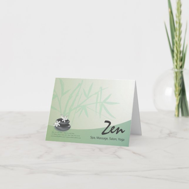 ZEN Stone Bamboo YOGA SPA massage Therapy Salon Meddelande (Framsida)