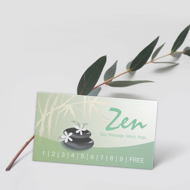 ZEN Stone Bambu Massage Therapy Salong Spa Lojalit Lojalitetskort (Skapare uppladdad)