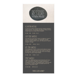Zen Stone Massage Therapist Service Spa Menu Reklamkort