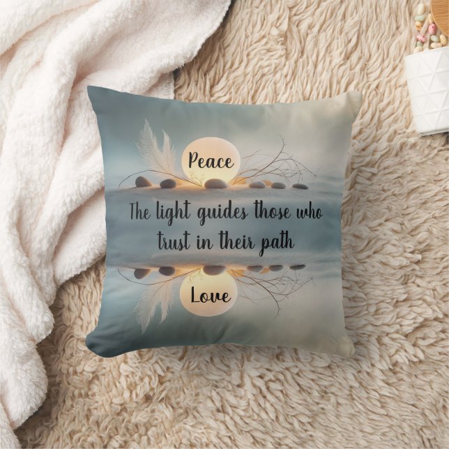 Zen Stone Meditation Spiritual Throw Pillow Kudde (Filt)