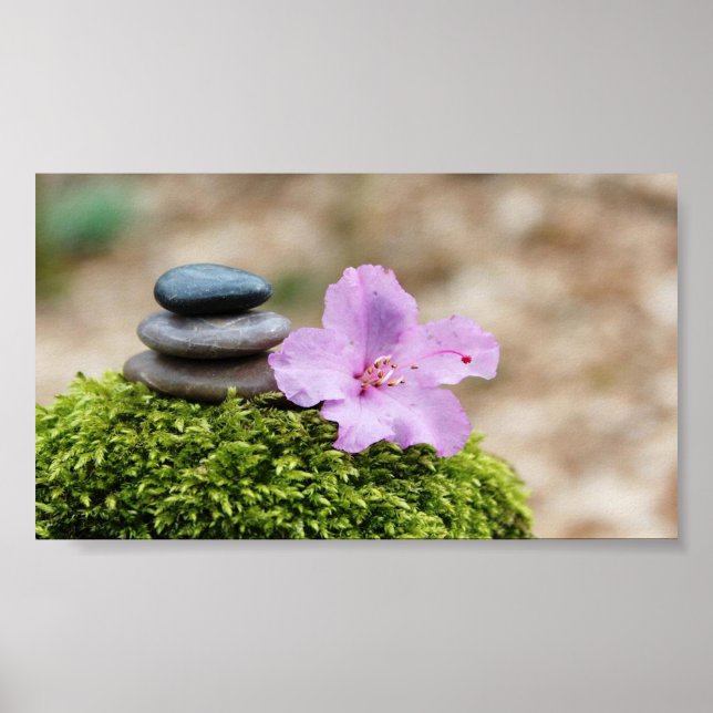 Zen Stones,Flower,Liggande Poster (Framsidan)