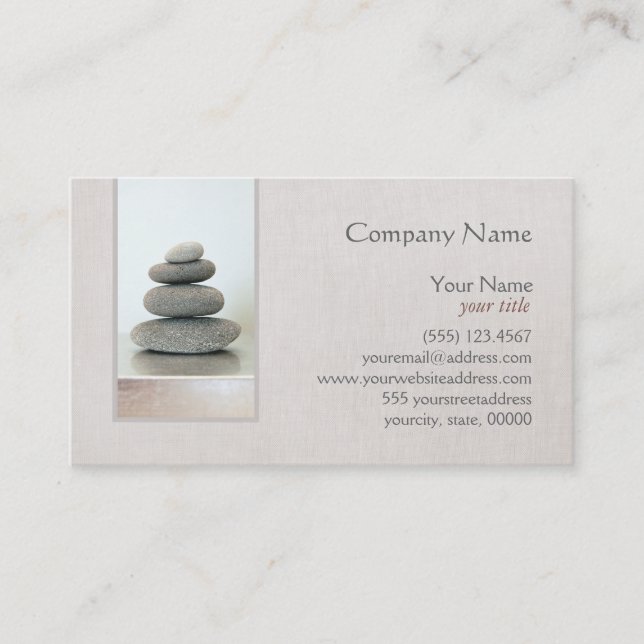 Zen Stones Holistic Health Healer Visitkort (Framsida)