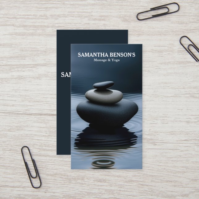 Zen Stones Massage Terapeut Visitkort (Fram/Back In Situ)