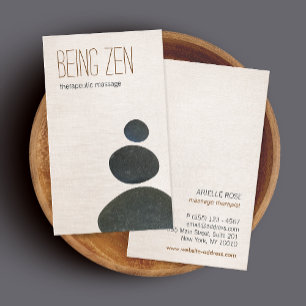 Zen Stones Massage Therapist & Meditation Teacher Visitkort