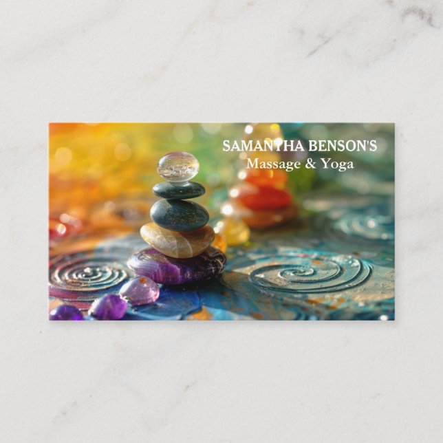 Zen Stones Massage Therapist Visitkort (Framsida)