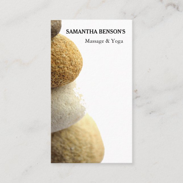 Zen Stones Massage Therapist Visitkort (Framsida)