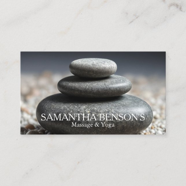 Zen Stones Massage Therapist Visitkort (Framsida)