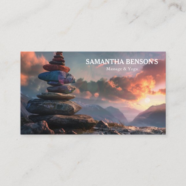 Zen Stones Massage Therapist Visitkort (Framsida)
