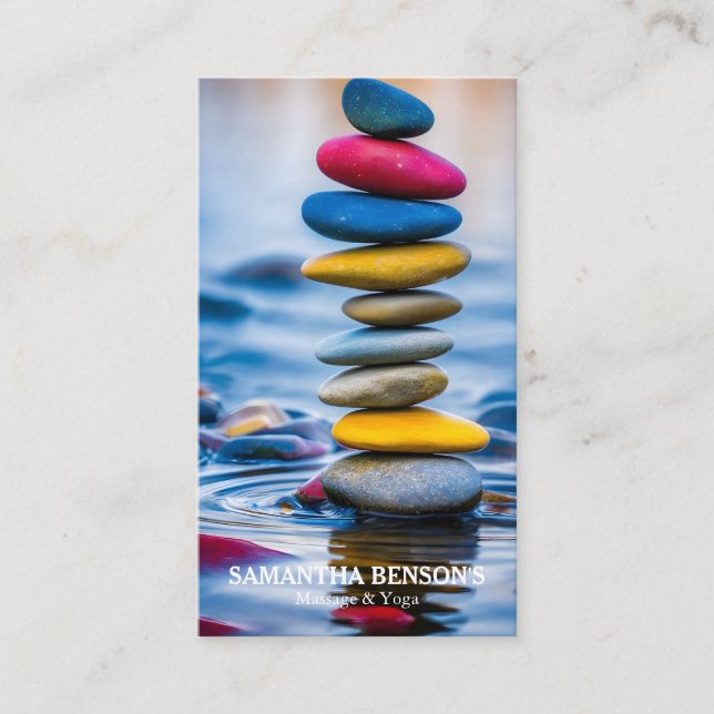 Zen Stones Massage Therapist Visitkort (Framsida)