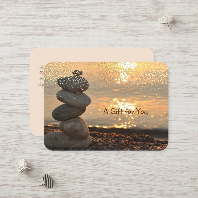 Zen Stones,Ocean,Sunset,Confetti,Spa,Massage Rabattkort (Fram/Back In Situ)