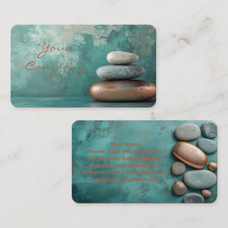 Zen Stones Spa Wellness Tranquility and Balance Visitkort