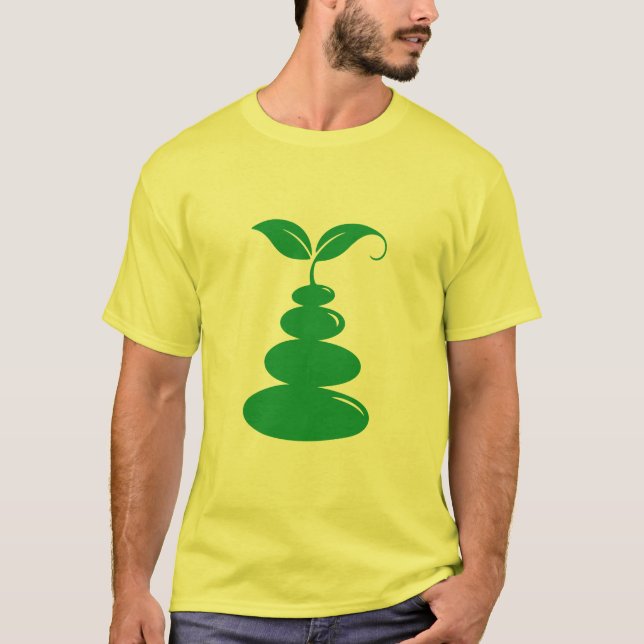 Zen Stones Sprout Minimalist Eco Growth T-Shirt (Framsida)