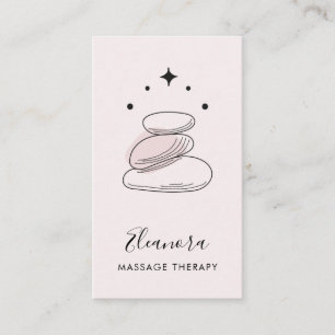 Zen Stones Symbol Logotyp Rosa Massage Therapy Visitkort