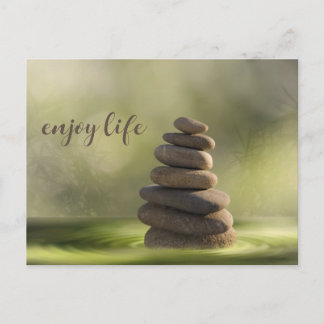 Zen stones tower in water tranquility and calm vykort